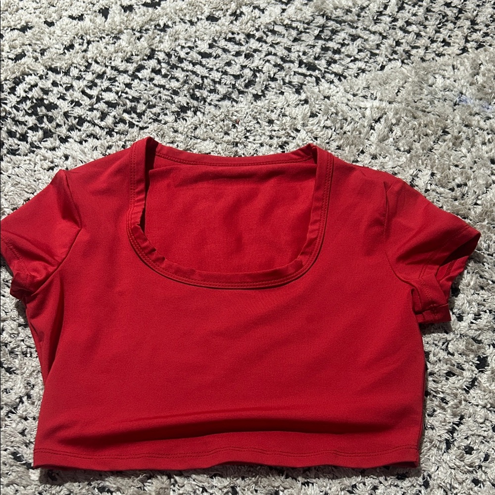 SHEIN Bold Red Crop Top
